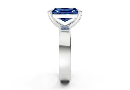 Cascade Sapphire Gemstone Solitaire Radiant Cut 4mm Engagement Ring