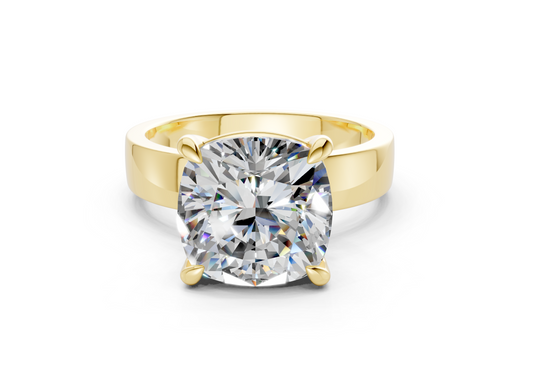Cascade Diamond Solitaire Cushion Squareuare Cut 4mm Engagement Ring