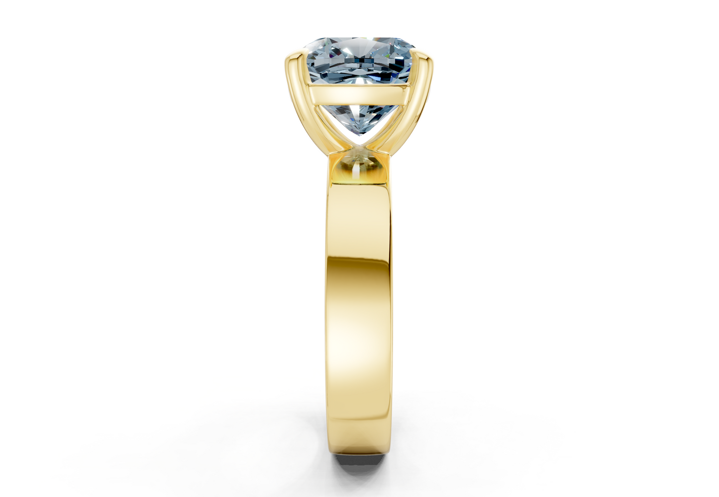 Cascade Blue Diamond Solitaire Cushion Squareuare Cut 4mm Engagement Ring