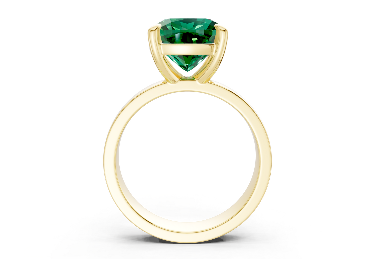Cascade Emerald Gemstone Solitaire Cushion Squareuare Cut 4mm Engagement Ring