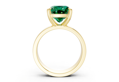 Cascade Emerald Gemstone Solitaire Cushion Squareuare Cut 4mm Engagement Ring