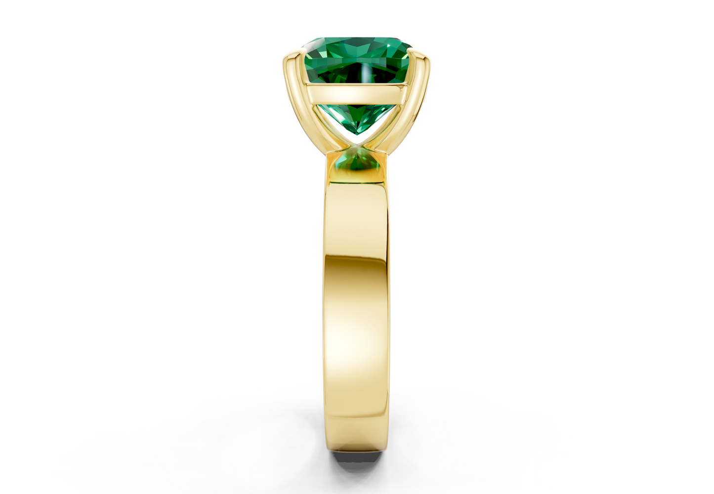 Cascade Emerald Gemstone Solitaire Cushion Squareuare Cut 4mm Engagement Ring