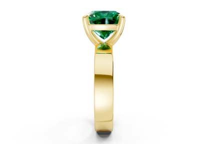 Cascade Emerald Gemstone Solitaire Cushion Squareuare Cut 4mm Engagement Ring
