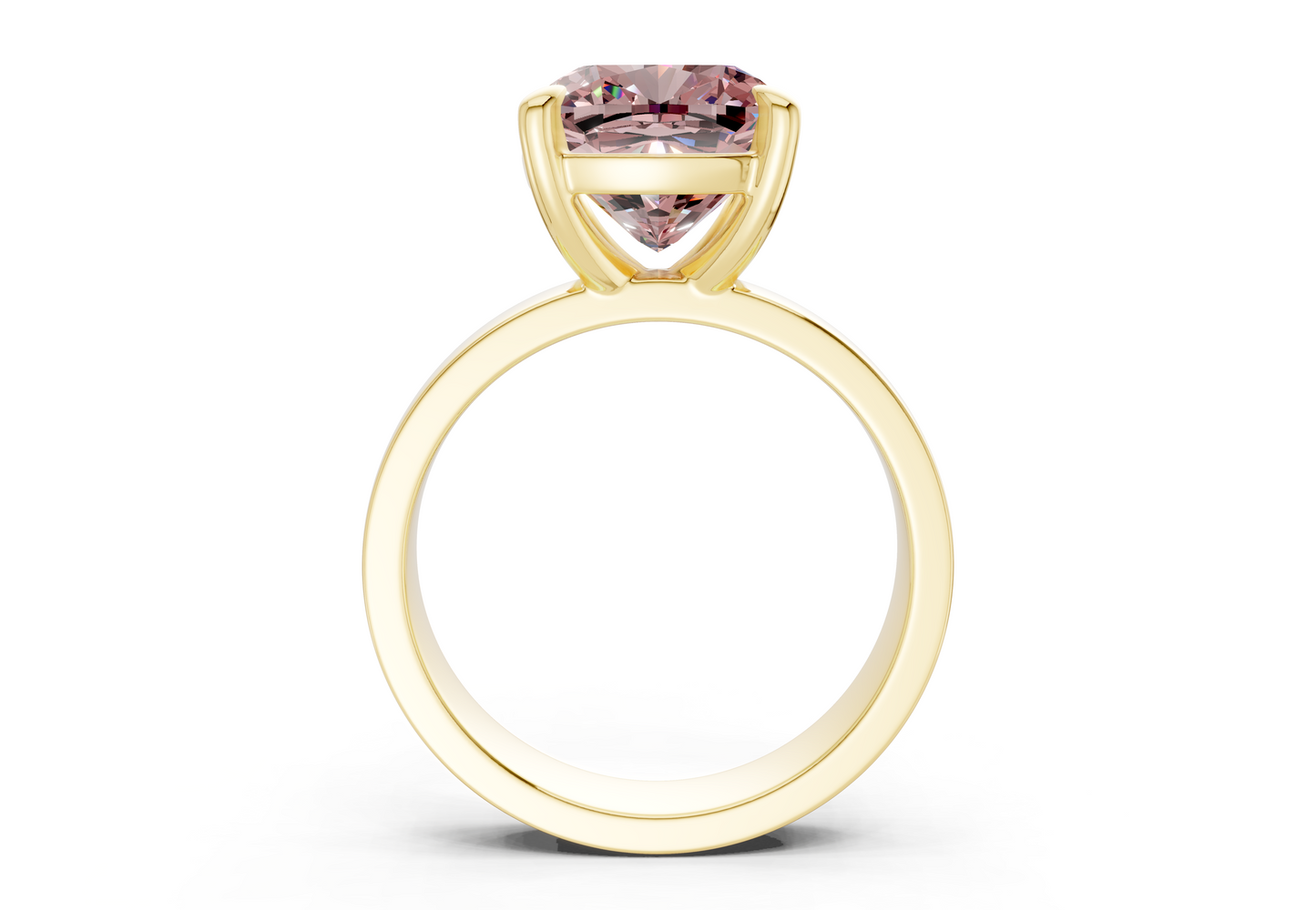 Cascade Pink Diamond Solitaire Cushion Squareuare Cut 4mm Engagement Ring