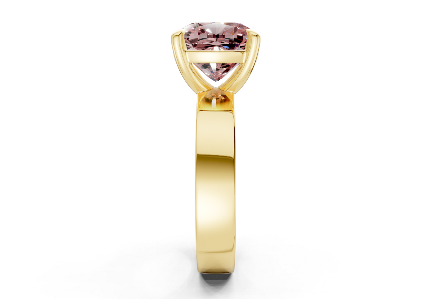 Cascade Pink Diamond Solitaire Cushion Squareuare Cut 4mm Engagement Ring
