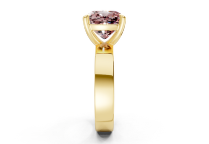 Cascade Pink Diamond Solitaire Cushion Squareuare Cut 4mm Engagement Ring