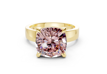 Cascade Pink Diamond Solitaire Cushion Squareuare Cut 4mm Engagement Ring