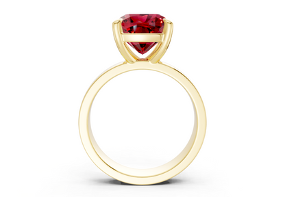 Cascade Ruby Gemstone Solitaire Cushion Squareuare Cut 4mm Engagement Ring