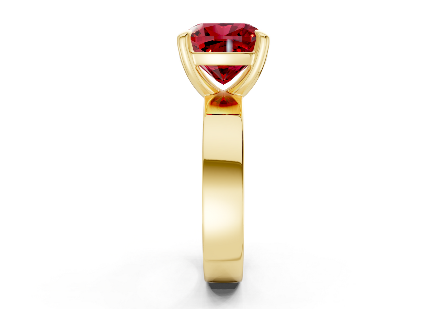 Cascade Ruby Gemstone Solitaire Cushion Squareuare Cut 4mm Engagement Ring