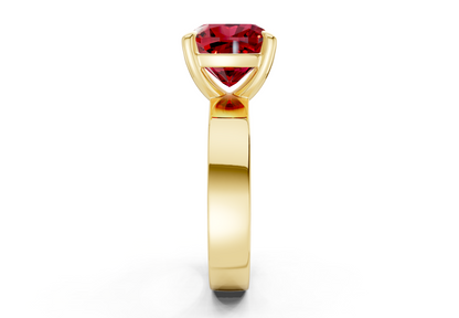 Cascade Ruby Gemstone Solitaire Cushion Squareuare Cut 4mm Engagement Ring