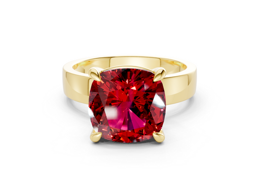 Cascade Ruby Gemstone Solitaire Cushion Squareuare Cut 4mm Engagement Ring