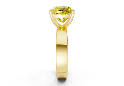 Cascade Yellow Diamond Solitaire Cushion Squareuare Cut 4mm Engagement Ring