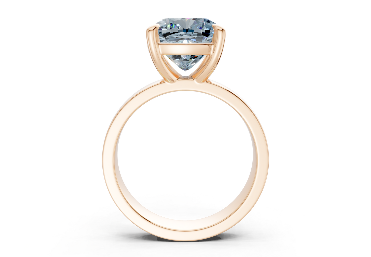 Cascade Blue Diamond Solitaire Cushion Squareuare Cut 4mm Engagement Ring