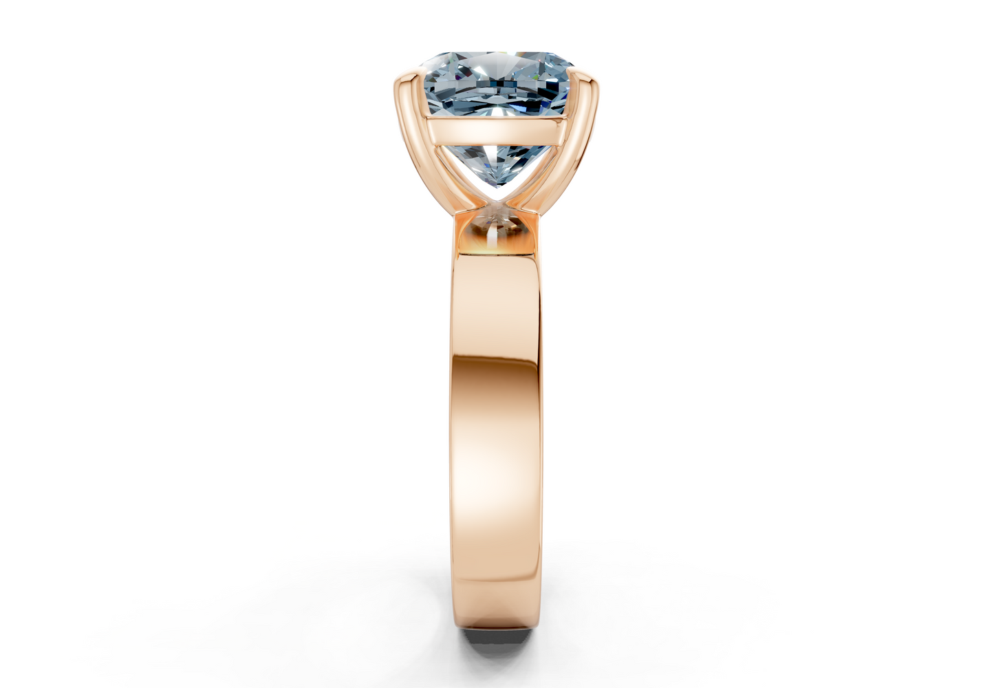 Cascade Blue Diamond Solitaire Cushion Squareuare Cut 4mm Engagement Ring