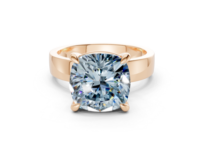 Cascade Blue Diamond Solitaire Cushion Squareuare Cut 4mm Engagement Ring