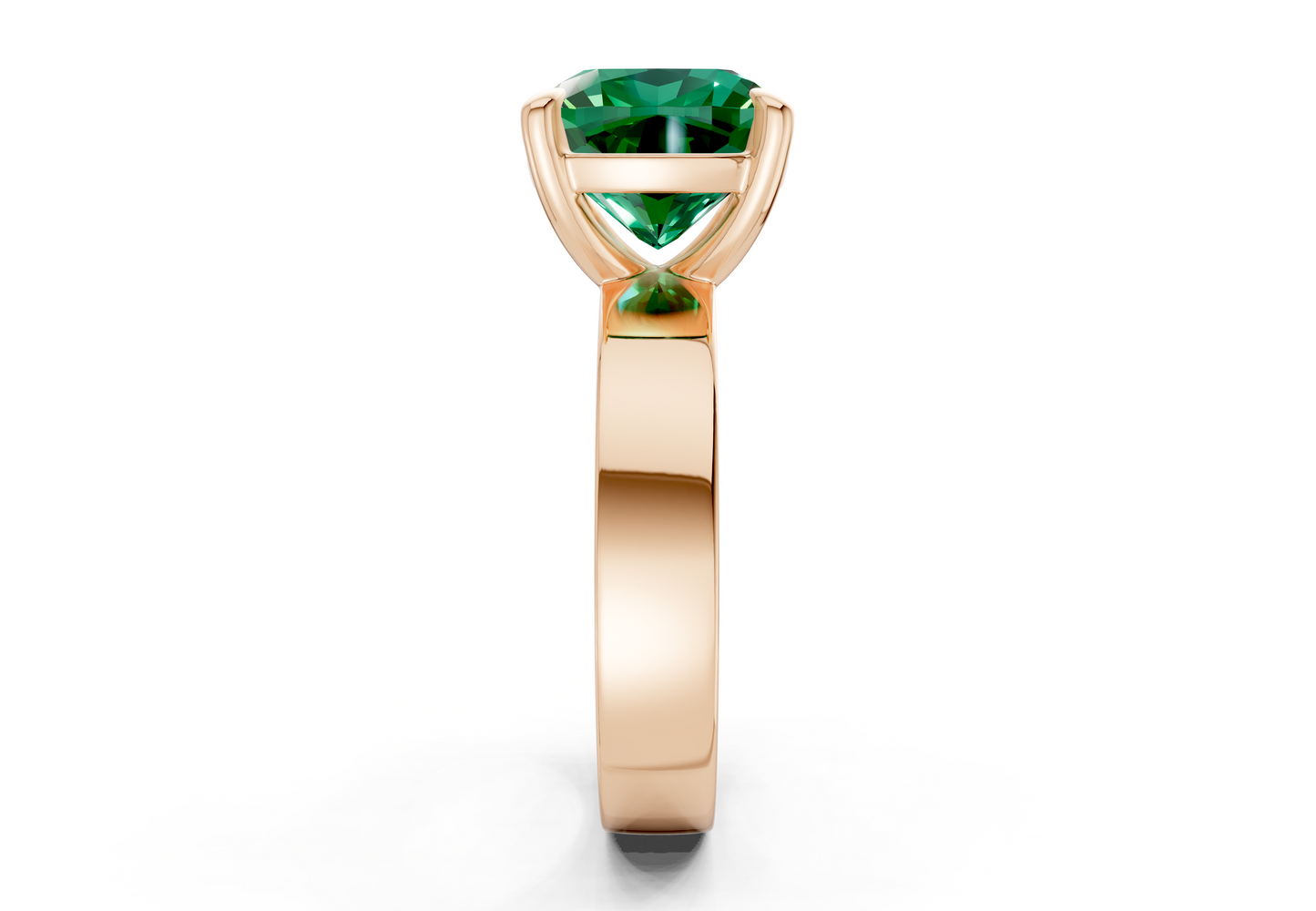 Cascade Emerald Gemstone Solitaire Cushion Squareuare Cut 4mm Engagement Ring