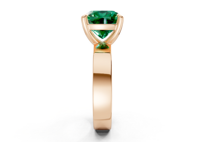 Cascade Emerald Gemstone Solitaire Cushion Squareuare Cut 4mm Engagement Ring