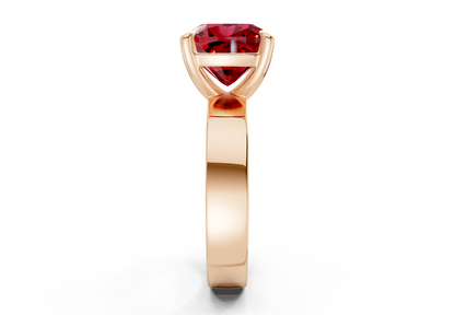Cascade Ruby Gemstone Solitaire Cushion Squareuare Cut 4mm Engagement Ring