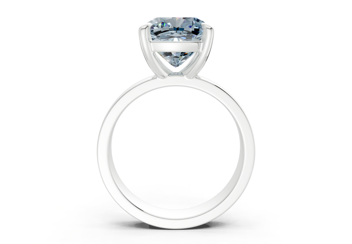 Cascade Blue Diamond Solitaire Cushion Squareuare Cut 4mm Engagement Ring