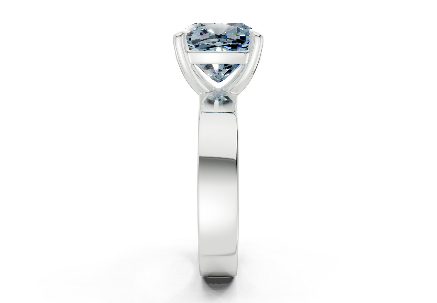Cascade Blue Diamond Solitaire Cushion Squareuare Cut 4mm Engagement Ring