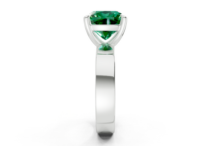 Cascade Emerald Gemstone Solitaire Cushion Squareuare Cut 4mm Engagement Ring