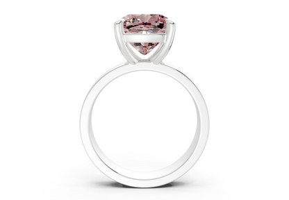 Cascade Pink Diamond Solitaire Cushion Squareuare Cut 4mm Engagement Ring