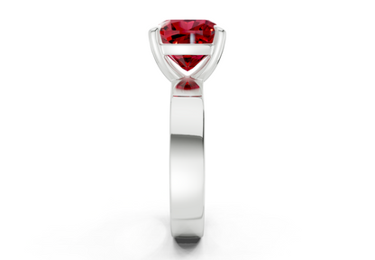 Cascade Ruby Gemstone Solitaire Cushion Squareuare Cut 4mm Engagement Ring