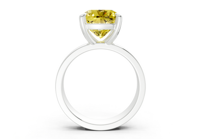 Cascade Yellow Diamond Solitaire Cushion Squareuare Cut 4mm Engagement Ring