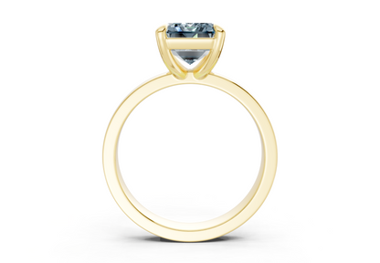 Aspen Blue Diamond Solitaire Emerald Cut 3mm Engagement Ring