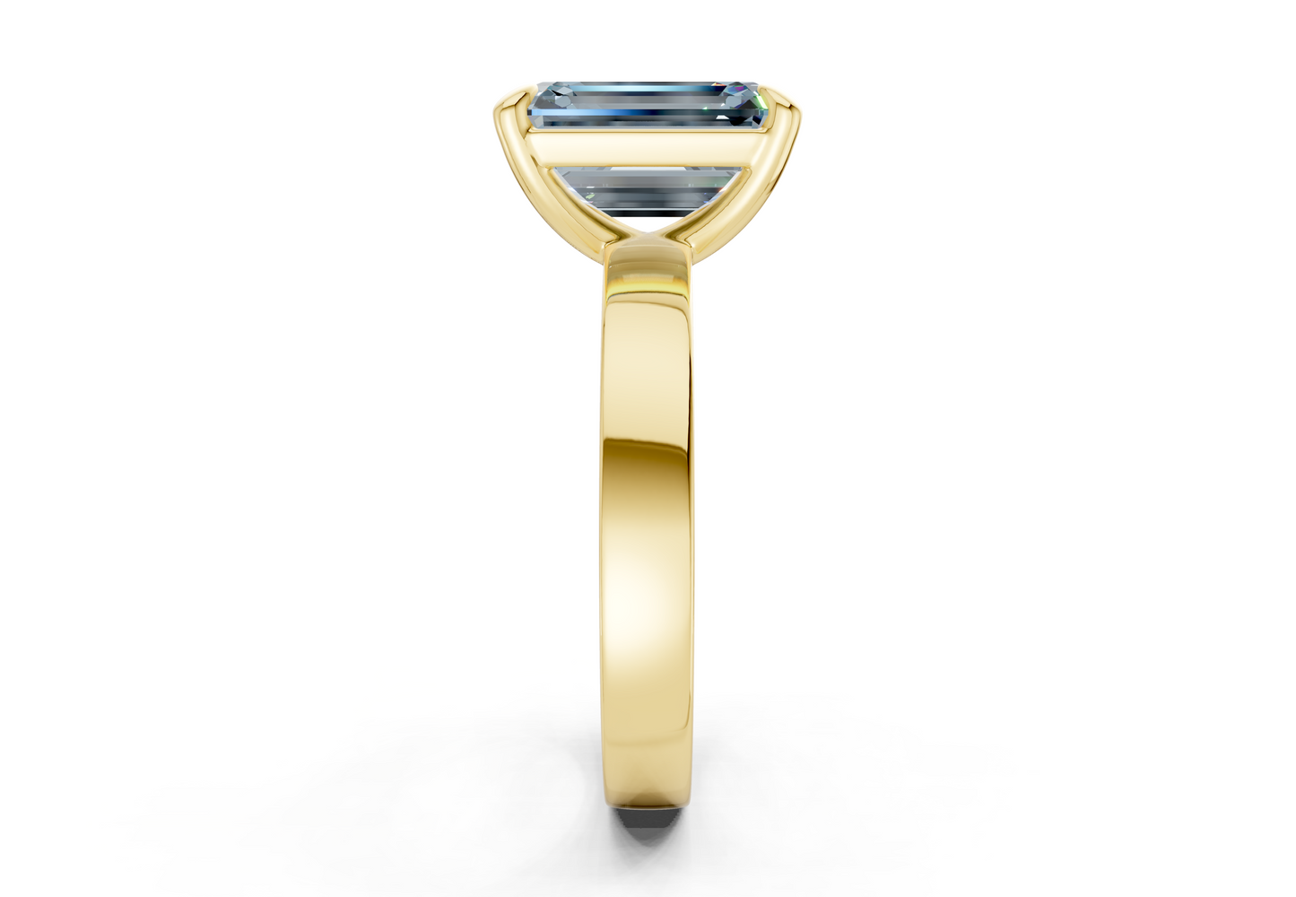 Aspen Blue Diamond Solitaire Emerald Cut 3mm Engagement Ring