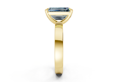Aspen Blue Diamond Solitaire Emerald Cut 3mm Engagement Ring