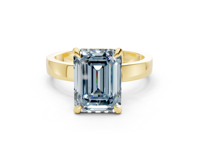 Aspen Blue Diamond Solitaire Emerald Cut 3mm Engagement Ring