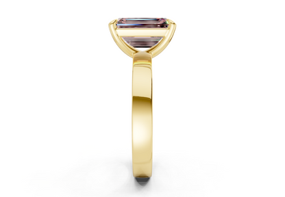 Aspen Pink Diamond Solitaire Emerald Cut 3mm Engagement Ring