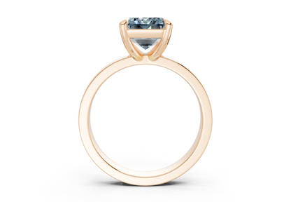 Aspen Blue Diamond Solitaire Emerald Cut 3mm Engagement Ring