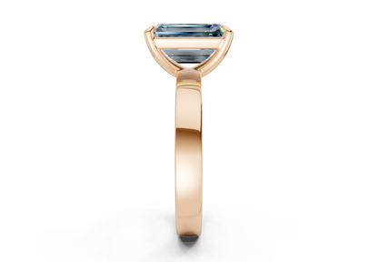 Aspen Blue Diamond Solitaire Emerald Cut 3mm Engagement Ring