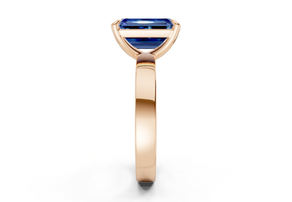 Aspen Sapphire Gemstone Solitaire Emerald Cut 3mm Engagement Ring