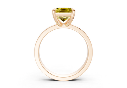 Aspen Yellow Diamond Solitaire Emerald Cut 3mm Engagement Ring