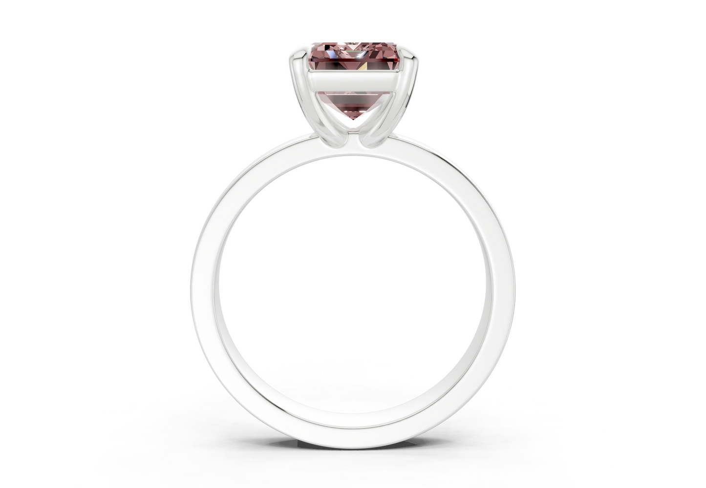 Aspen Pink Diamond Solitaire Emerald Cut 3mm Engagement Ring