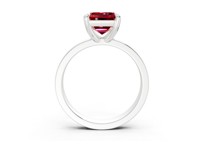 Aspen Ruby Gemstone Solitaire Emerald Cut 3mm Engagement Ring