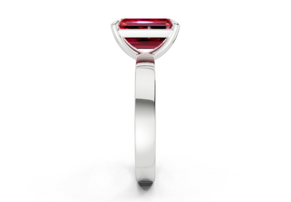 Aspen Ruby Gemstone Solitaire Emerald Cut 3mm Engagement Ring