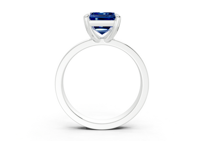 Aspen Sapphire Gemstone Solitaire Emerald Cut 3mm Engagement Ring