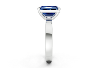 Aspen Sapphire Gemstone Solitaire Emerald Cut 3mm Engagement Ring