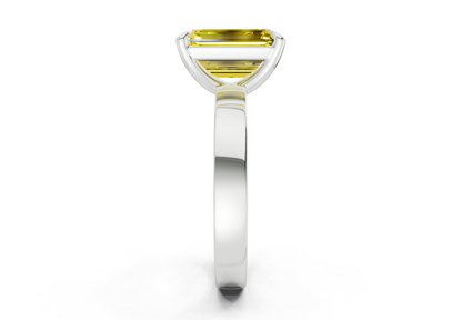 Aspen Yellow Diamond Solitaire Emerald Cut 3mm Engagement Ring