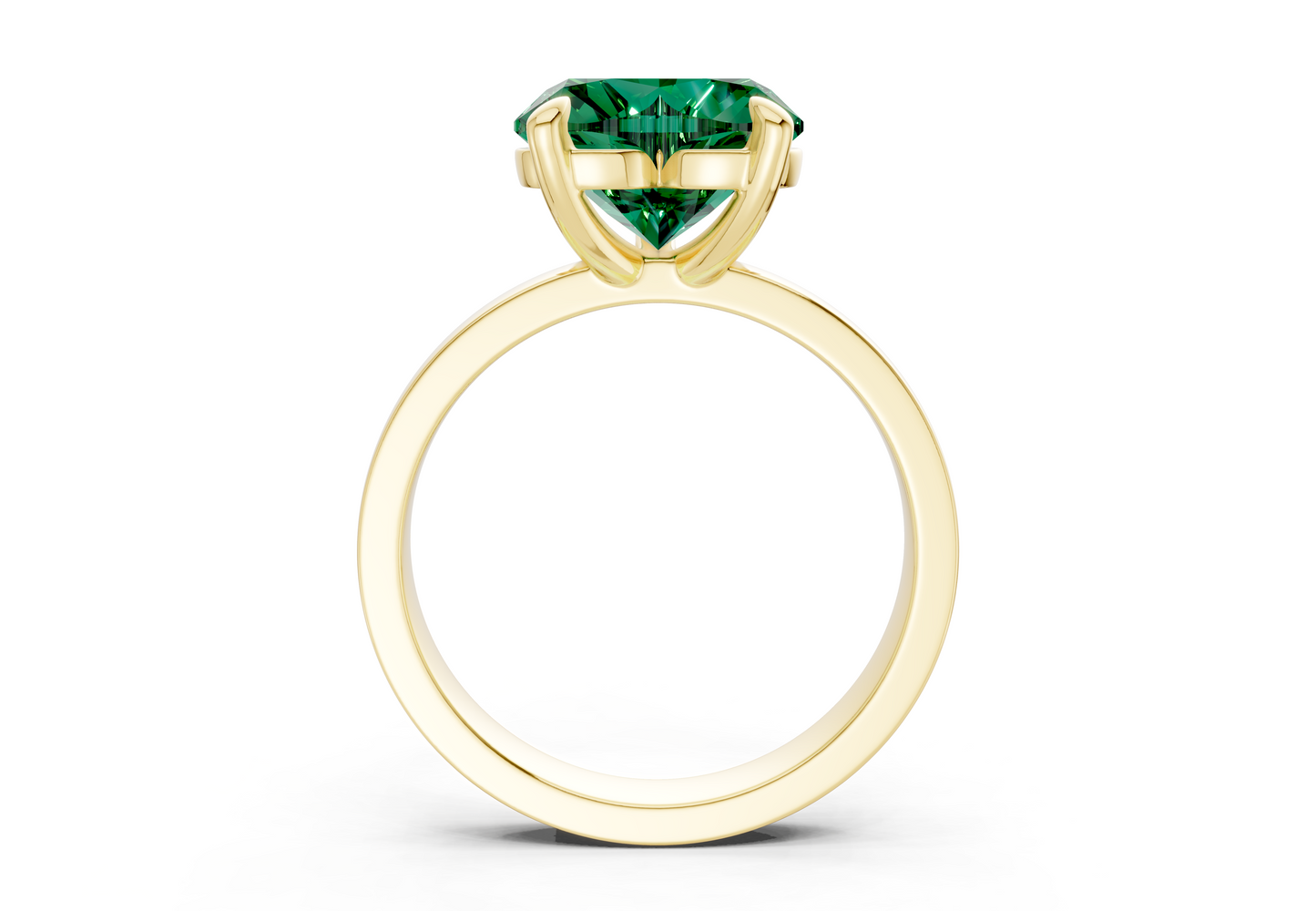 Aspen Emerald Gemstone Solitaire Heart Cut 3mm Engagement Ring