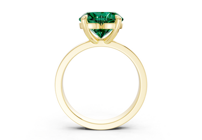 Aspen Emerald Gemstone Solitaire Heart Cut 3mm Engagement Ring