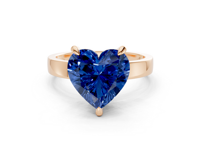 Aspen Sapphire Gemstone Solitaire Heart Cut 3mm Engagement Ring