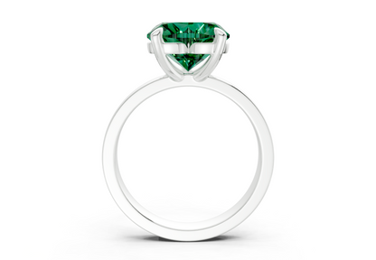 Aspen Emerald Gemstone Solitaire Heart Cut 3mm Engagement Ring