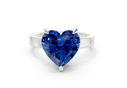 Aspen Sapphire Gemstone Solitaire Heart Cut 3mm Engagement Ring