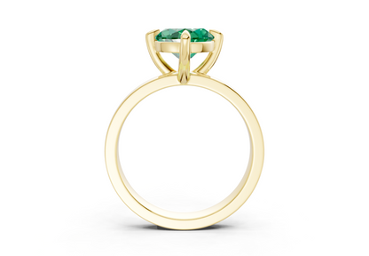 Aspen Emerald Gemstone Solitaire Marquise Cut 3mm Engagement Ring