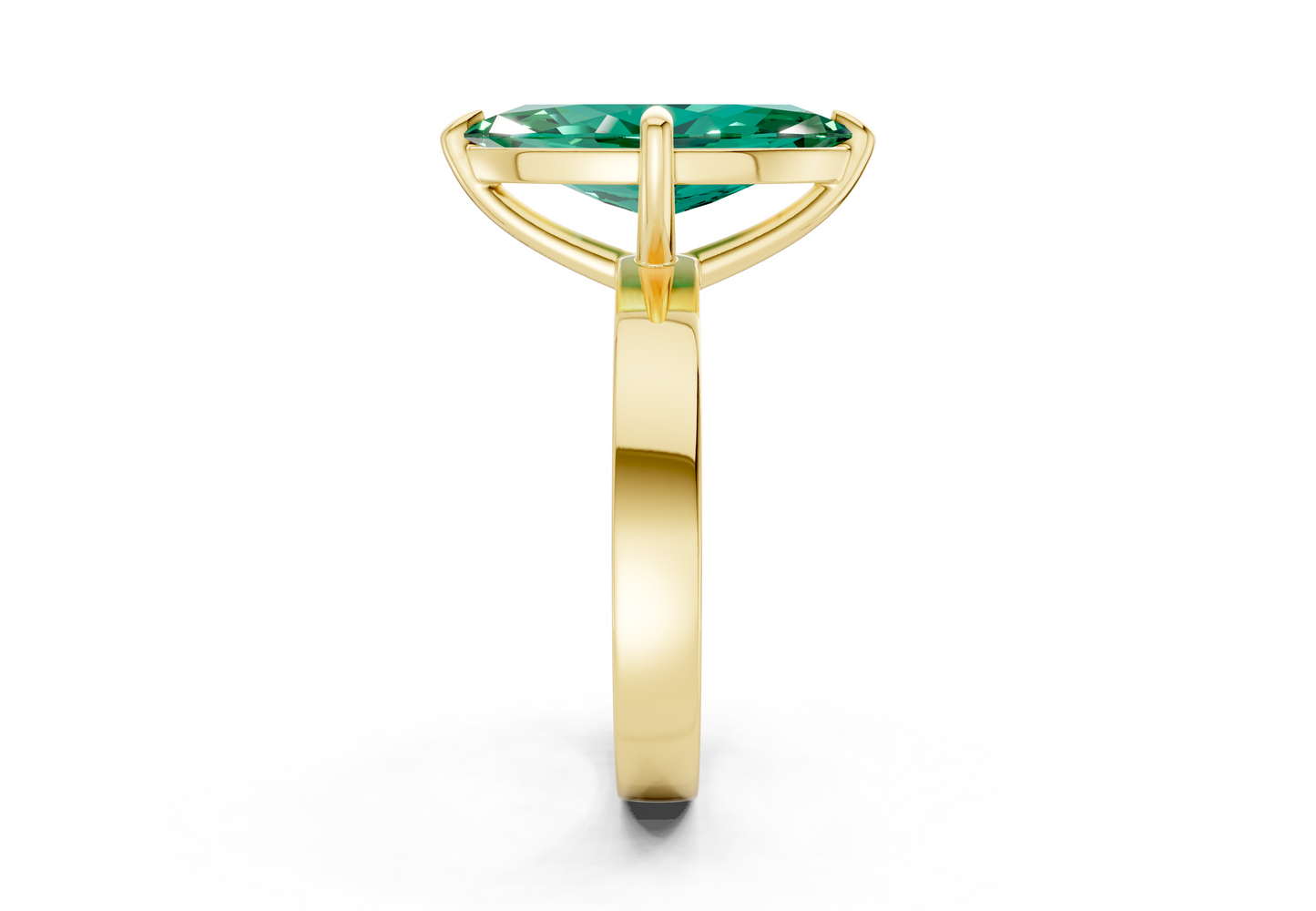 Aspen Emerald Gemstone Solitaire Marquise Cut 3mm Engagement Ring